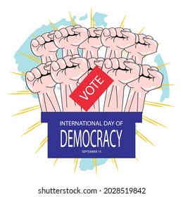 International day of democracy, September 15. Poster concept.
