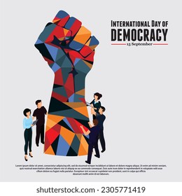 International Day of Democracy. September 15. Holiday concept. Template for background, banner, card, poster with text inscription