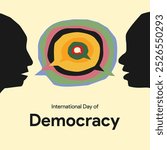 International Day of Democracy, spread awareness of democracy, September 15, Box vote, Creative Ads, Social media post, Equality, diversity, inclusion, elections, voting rights, banner, flyer