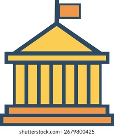 Ilustración de diseño plano del Vector del Día Internacional de la Democracia. ilustración de diseño plano del Vector del edificio del parlamento