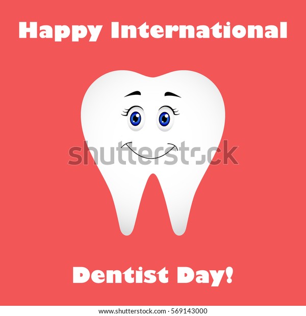 International Day Dentist Great Greeting Card Stock Vector (Royalty