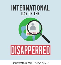International Day of the Disappeared. 30 August. Concept vector illustration. 
