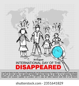 International Day Of The Disappeared, poster and banner vector