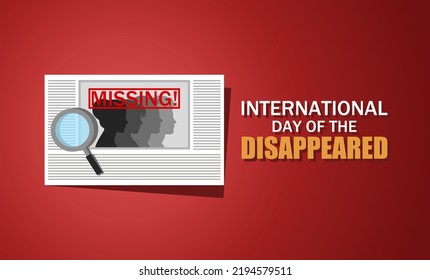 International day of the Disappeared vector illustration. Suitable for Poster, Banners, campaign and greeting card.