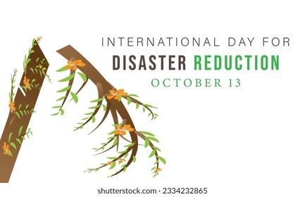 international day for disaster reduction. background, banner, card, poster, template. Vector illustration.