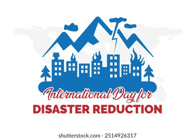 International Day for Disaster Reduction poster design, social media post, vector illustration, eps