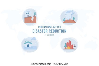 
International Day for Disaster Risk Reduction,13 October, Vector illustration design

