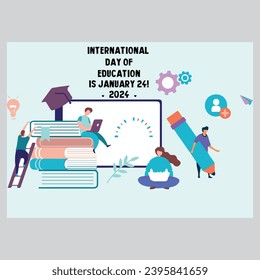 international day of education (2024) poster or banner design for your business