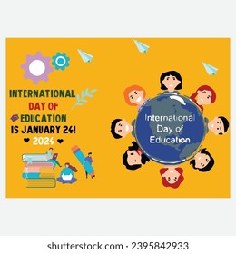 international day of education (2024) poster or banner for your business