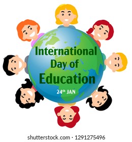 International day of Education 24th Jan, for web banner, poster, magazine - vector illustration