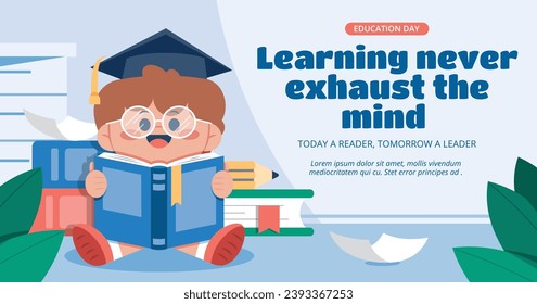 International Day of Education background. Happy International Education day celebration. January 24. Cartoon Vector illustration Template for Poster, Banner, Flyer, Greeting, Card, Post, Cover.