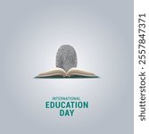 International Day of Education concept. International Education day design for banner, poster, 3d illustration.