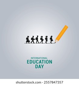 International Day of Education concept. International Education day design for banner, poster, 3d illustration.