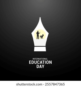 International Day of Education concept. International Education day design for banner, poster, 3d illustration.
