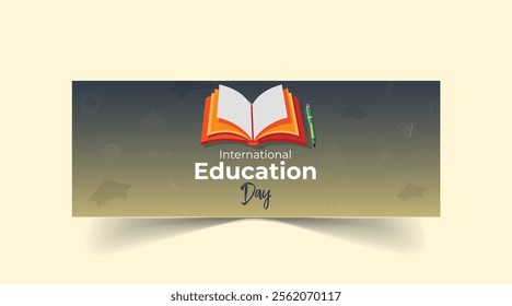 International Day of Education concept Illustration. globe shape book. Reading imagination concept for education holiday.