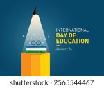 International day of education concept vector illustration background. Creative education day vector education concept.