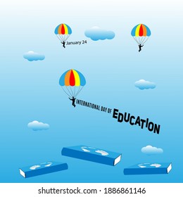 international day of education concept. web banner annualy celebration of education. illustration vector