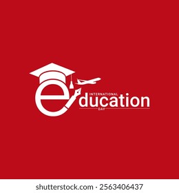 International Day of Education creative banner poster social media cover profile post design idea concept. International Education Day, Happy Teacher's Day