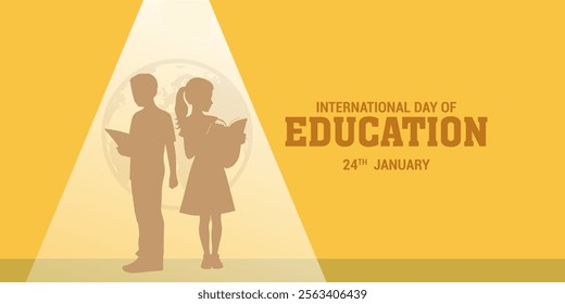 International Day of Education creative banner poster social media cover profile post design idea concept. International Education Day, Happy Teacher's Day