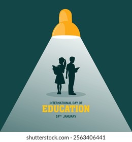 International Day of Education creative banner poster social media cover profile post design idea concept. International Education Day, Happy Teacher's Day