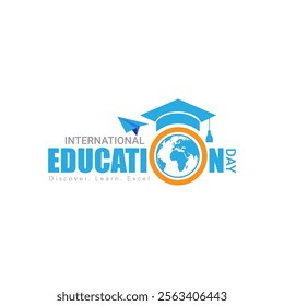 International Day of Education creative banner poster social media cover profile post design idea concept. International Education Day, Happy Teacher's Day