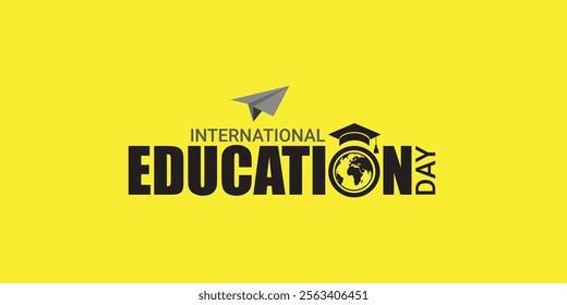 International Day of Education creative banner poster social media cover profile post design idea concept. International Education Day, Happy Teacher's Day