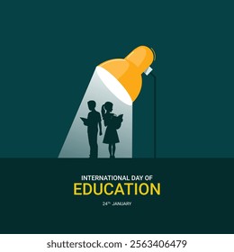 International Day of Education creative banner poster social media cover profile post design idea concept. International Education Day, Happy Teacher's Day