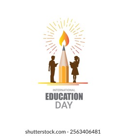 International Day of Education creative banner poster social media cover profile post design idea concept. International Education Day, Happy Teacher's Day