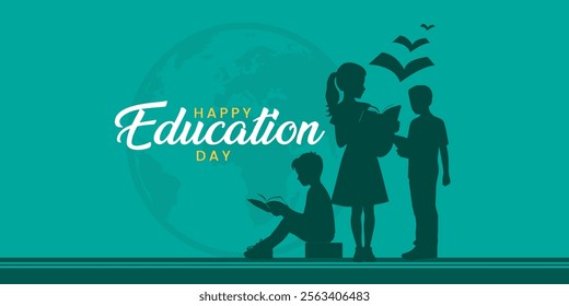 International Day of Education creative banner poster social media cover profile post design idea concept. International Education Day, Happy Teacher's Day