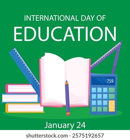 International Day of Education creative banner poster social media cover profile post design idea concept. International Education Day, Happy Teacher's Day