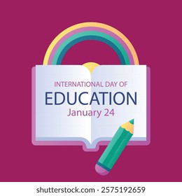 International Day of Education creative banner poster social media cover profile post design idea concept. International Education Day, Happy Teacher's Day