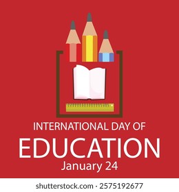 International Day of Education creative banner poster social media cover profile post design idea concept. International Education Day, Happy Teacher's Day