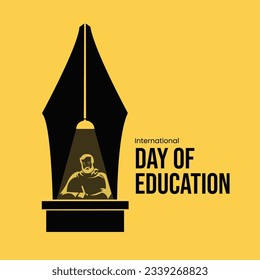 International day of education, Educational success concept vector illustration for corporate, school, and library. Creative poster, banner, backdrop.