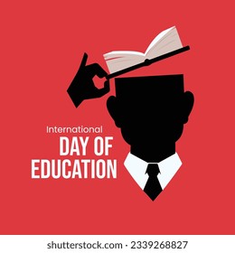 International day of education, Educational success concept vector illustration for corporate, school, and library. Creative poster, banner, backdrop.