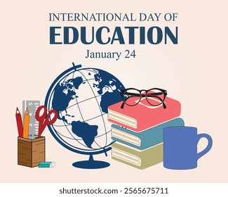 International day of Education, January 24. Social Media Post, poster, card, banner, background Vector Design Template.
