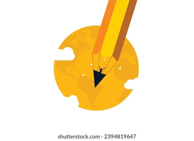 International Day of Education, January 24th, concept for education. Pencil art Education and success concept
