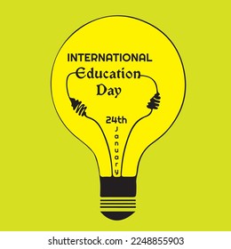 International Day of Education vector Illustration. International education day banner template vector flat design. International education day on 24th of January greeting vector banner. 