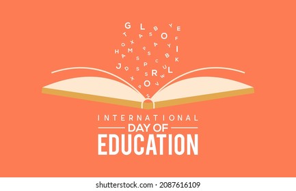 International Day of Education vector template. 24 January design for day of education theme.