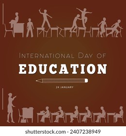 International Day of Education Vector Typography Design Social Media Post 