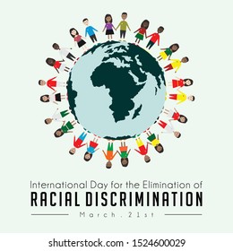 International Day for the Elimination of Racial Discrimination with the colors of humans from various nations