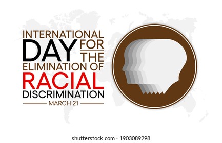 International Day for the Elimination of Racial Discrimination is observed annually on 21st March. Vector illustration.