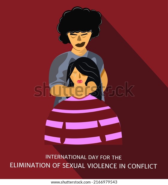 International Day Elimination Sexual Violence Conflict เวกเตอร์สต็อก ปลอดค่าลิขสิทธิ์