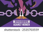 international day for the elimination of violence against women, stop Violence Against Women Banner Background Brocken chain