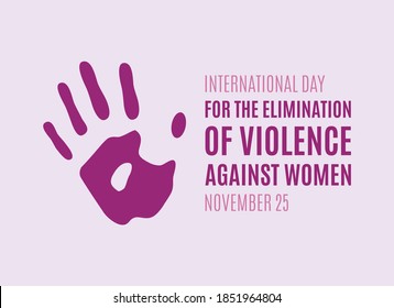 International Day For The Elimination Of Violence Against Women Vector. Purple Woman Handprint Vector. Pink Hand Print Icon. Female Handprint Icon. Stop Violence Against Women Vector. Important Day