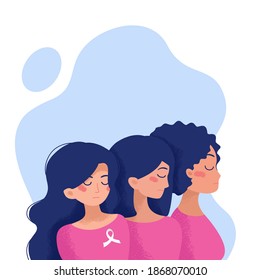 International day for the elimination of violence against women banner. Vector illustration three women