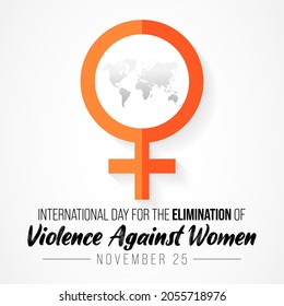 International Day for the Elimination of Violence against Women is observed every year on November 25 all across the world. Vector illustration