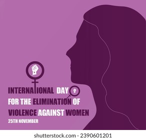 "International Day for the Elimination of Violence against Women" is observed every year on November 25 all across the world. Vector illustration. Vector illustration, flat design. flyer design.