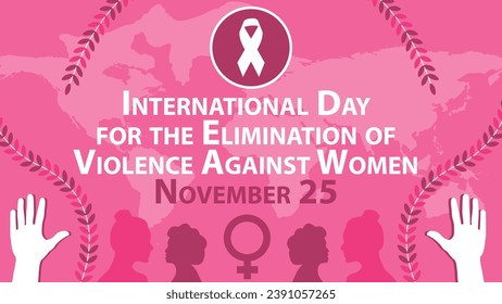 International Day for the Elimination of Violence Against Women vector banner design. Happy International Day for the Elimination of Violence Against Women modern minimal graphic poster illustration.