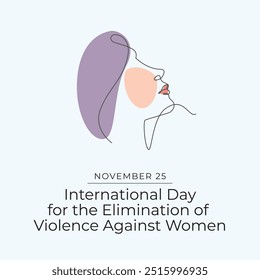 International Day for the Elimination of Violence against Women vector design template good for celebration usage. continuous line drawing. eps 10.