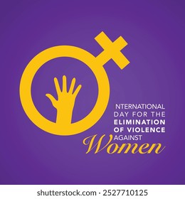 Vetor Dia Internacional para a Eliminação da Violência contra as Mulheres. Perfil de mulher roxo com vetor de silhueta de fita de consciência branca. Parar a violência contra as mulheres projetam o elemento. Dia importante